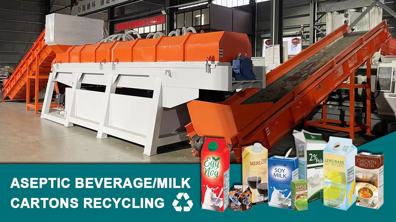 Aseptic Beverage/Milk Cartons Recycling | Paper Plastic-Aluminum Separating Machine