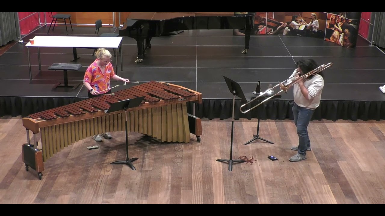 Duel by Nóra Takács, performed by Borealis Duo (trombone+marimba)