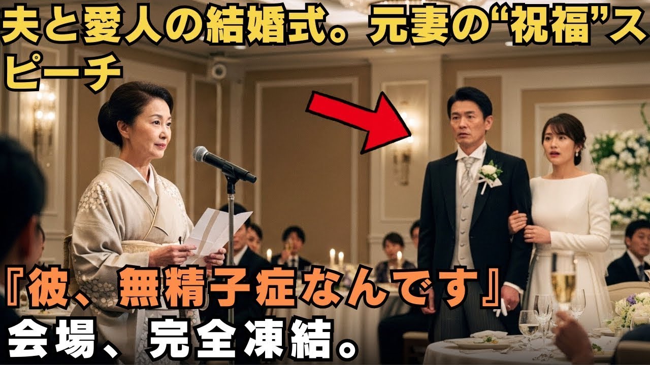 夫と愛人の結婚式。スピーチで「彼、無精子症なんです。でも、お幸せに」と祝福した私。会場が凍りついた。