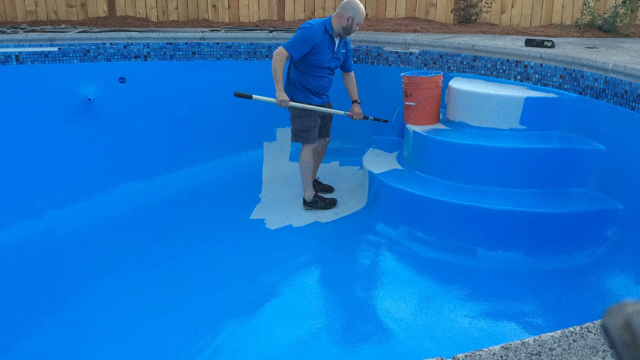 Pool painting with epoxy paint 2