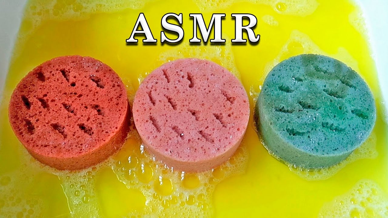 ASMR Citrus Sponge Squeezing 🍊 NEW SPONGES 🍋 Oddly Satisfying ASMR