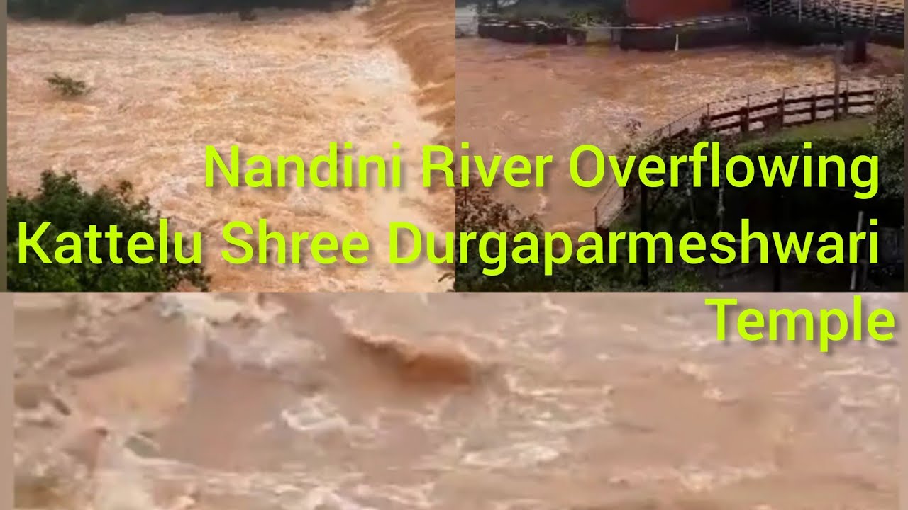 Kateelu Shree  Durgaparmeshwari  Temple Nandini River is  Flowing Overflowing in South canara