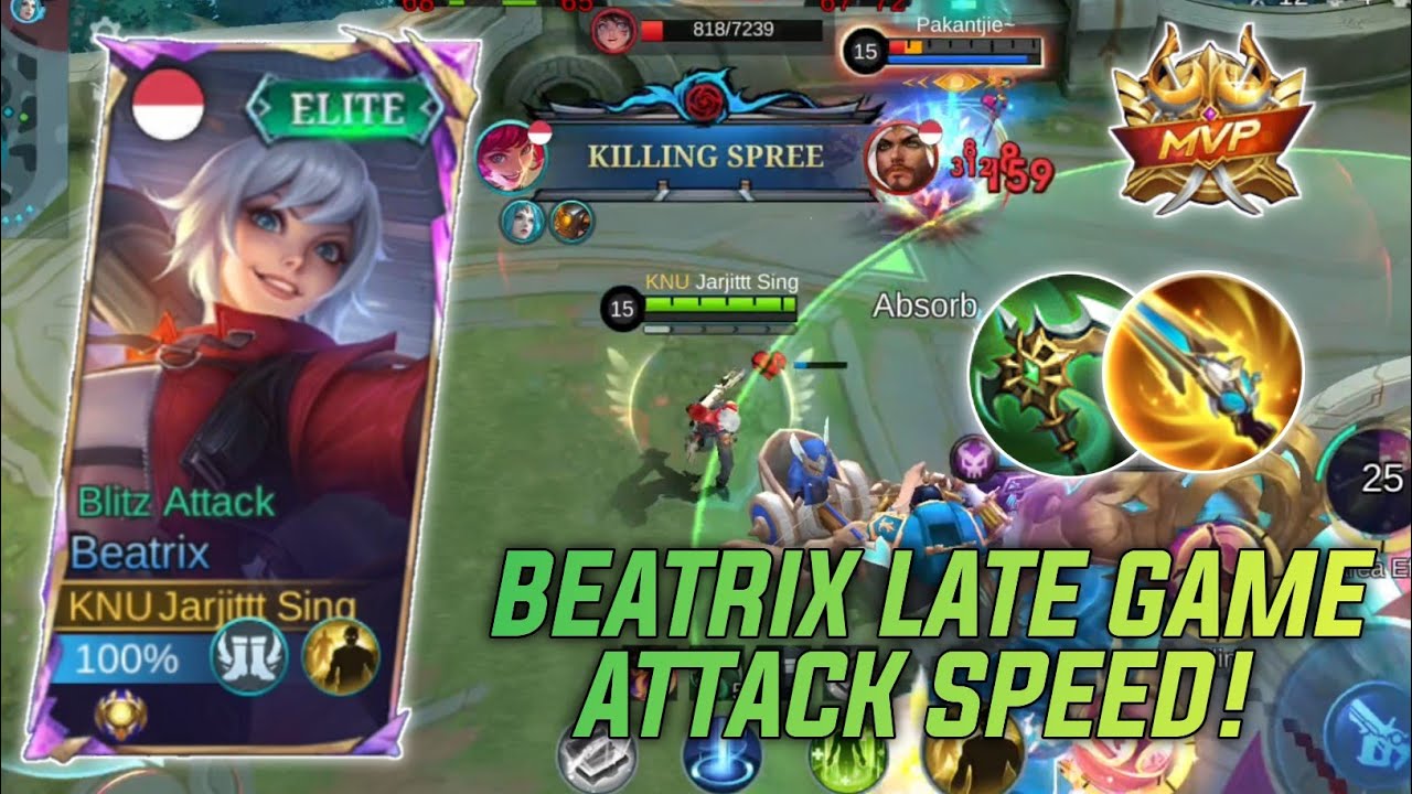 BEATRIX LATE GAME BUILD ATTACK SPEED + MALEFIC GUN GACOR BANGET!! || MOBILE LEGENDS