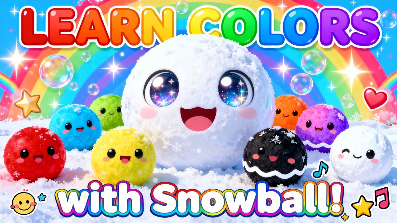 Learn Colors with Snowball | Kids Learning Colors | Red Blue Yellow Green | Depto Kids