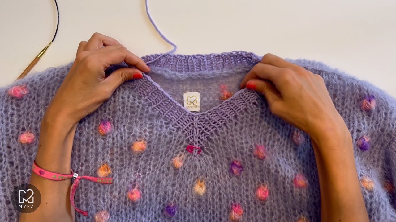 Knitting a v-neck