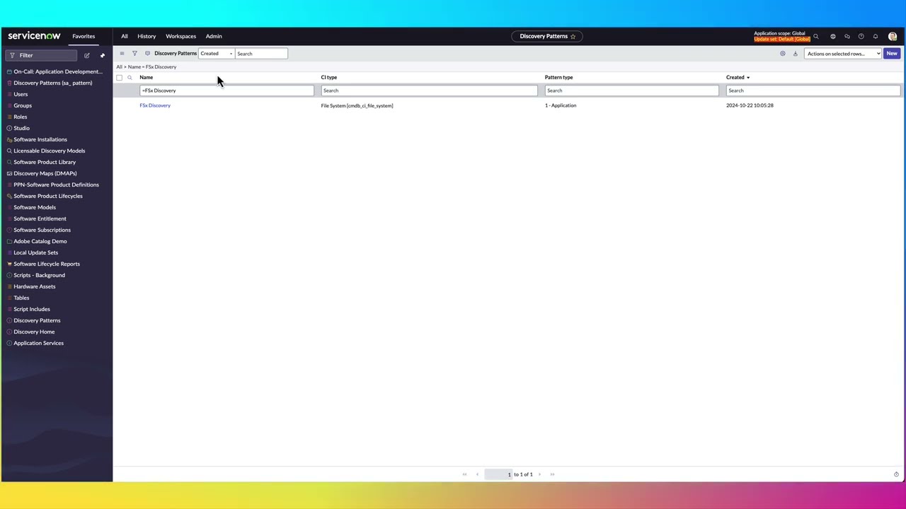 Amazon FSx Discovery in ServiceNow Pattern Designer