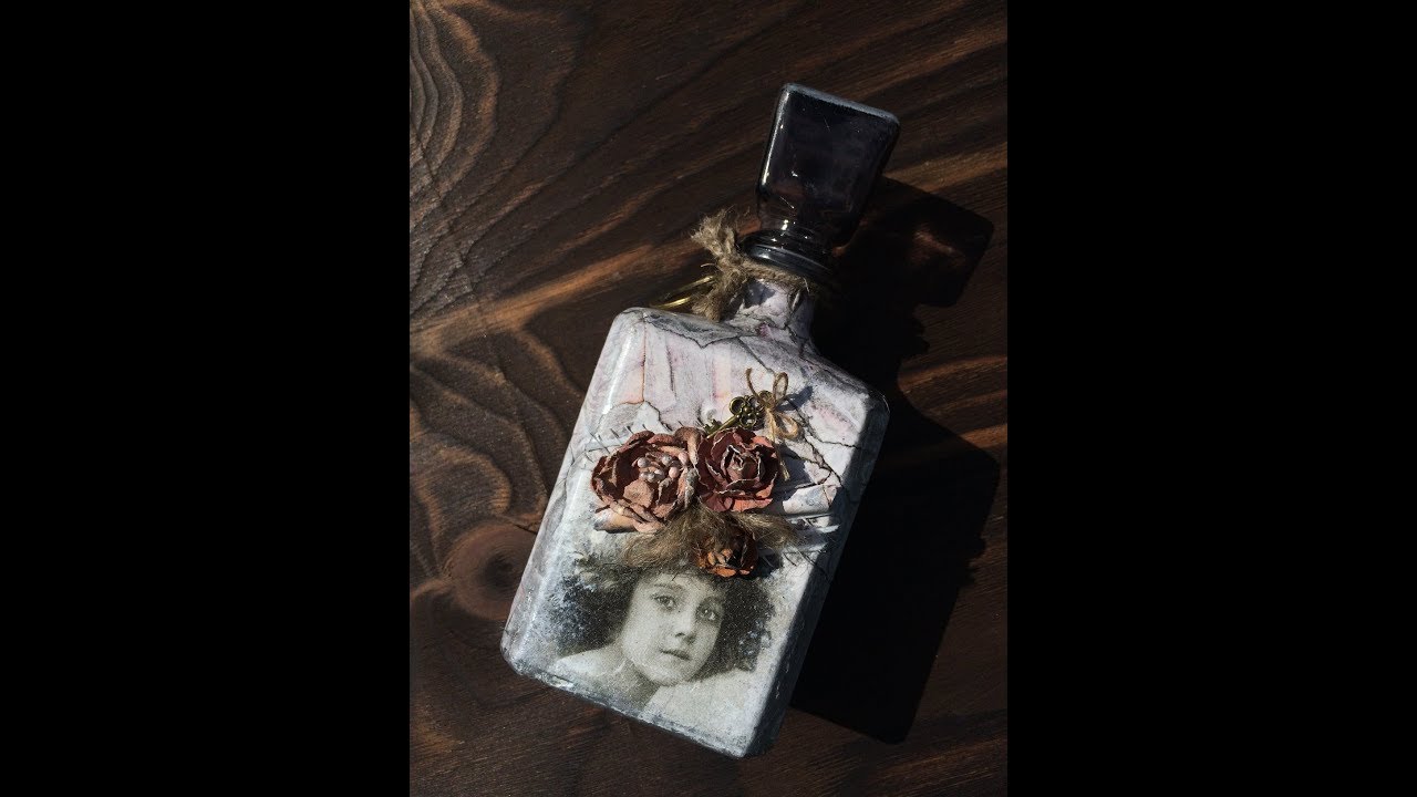 Декорирование бутылки. Имитация камня. (Decoration of a bottle. Imitation stone).