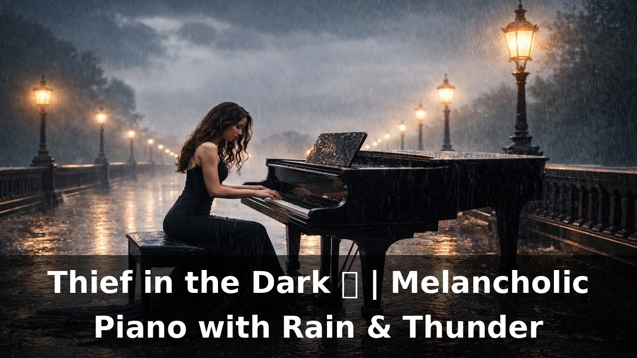 Thief in the Dark 🌧️ | Melancholic Piano with Rain & Thunder
