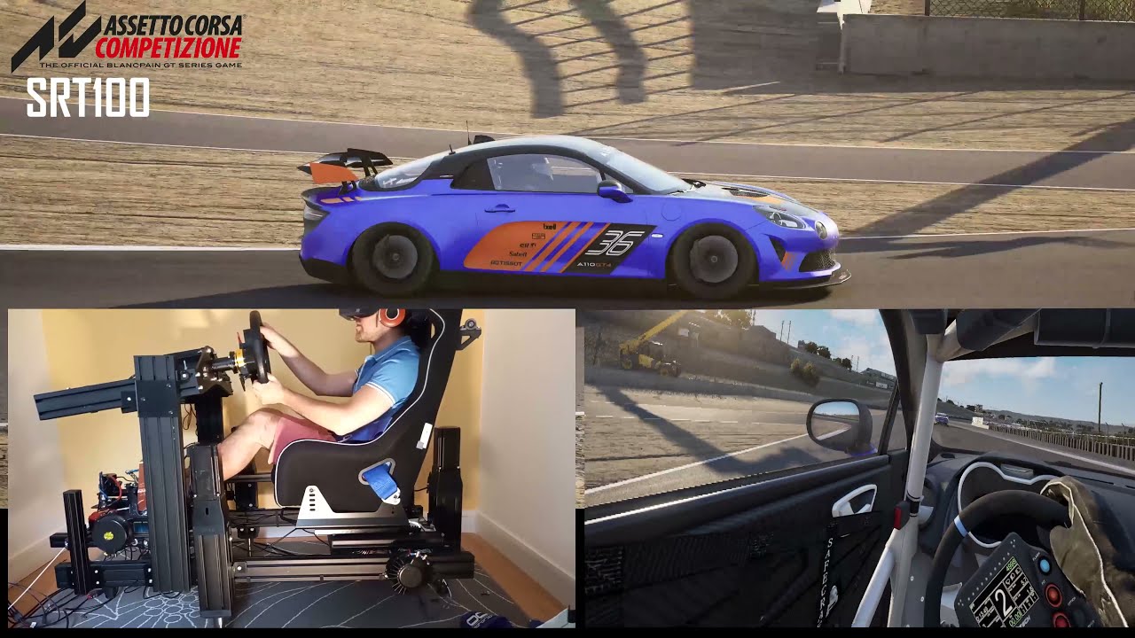SRT100 actuators vs Laguna Seca - Motion rig - ACC - 4k