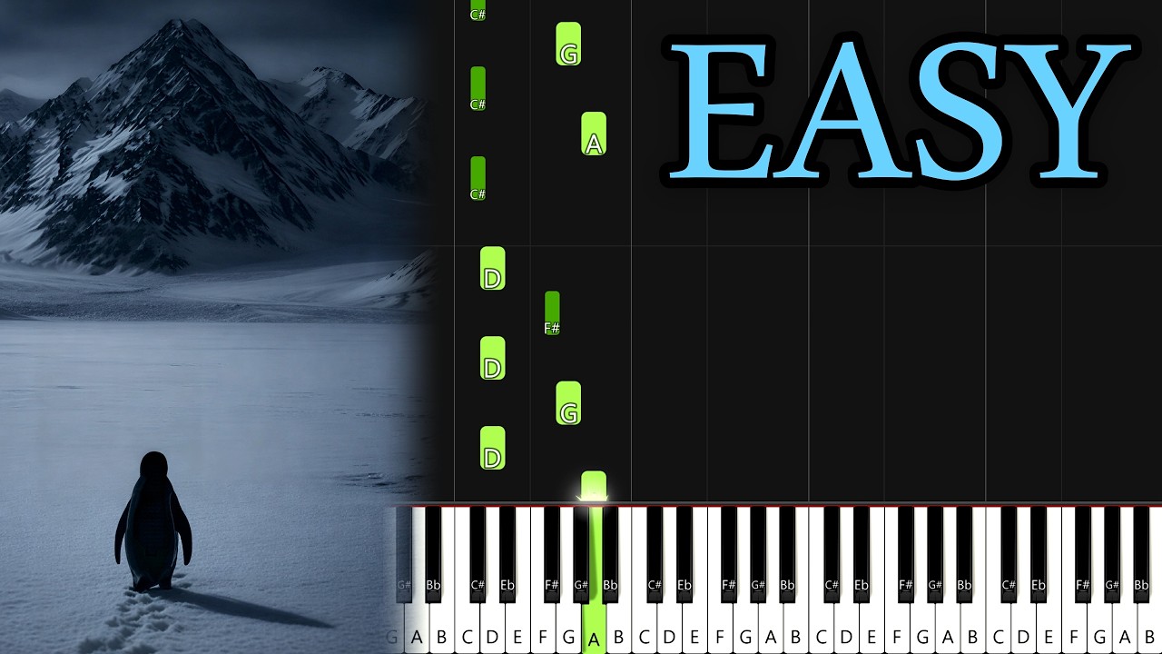L'Amour Toujours (Penguin Headed For The Mountains) - EASY Piano Tutorial
