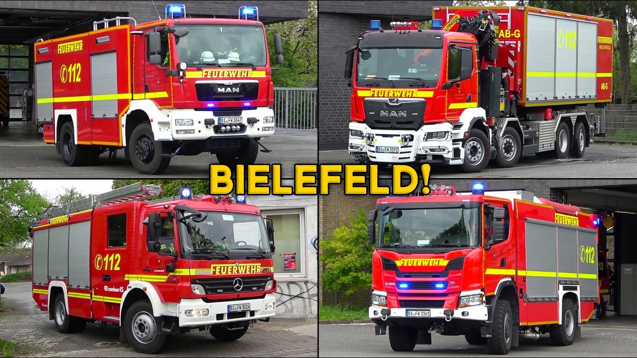 [NEUES XXL WLF-KRAN, FF & MEHR!] - Feuerwehr BIELEFELD | EINSATZFAHRTEN an der HAUPTFEUERWACHE!