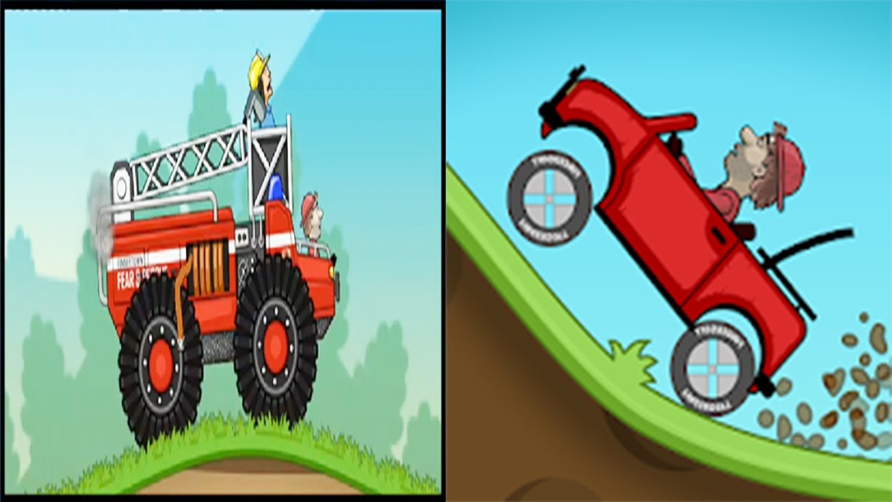 Hill Climb Racing - Fire Truck Fully Upgraded New Map Unlocked Action Hero - Android Gameplay 3D