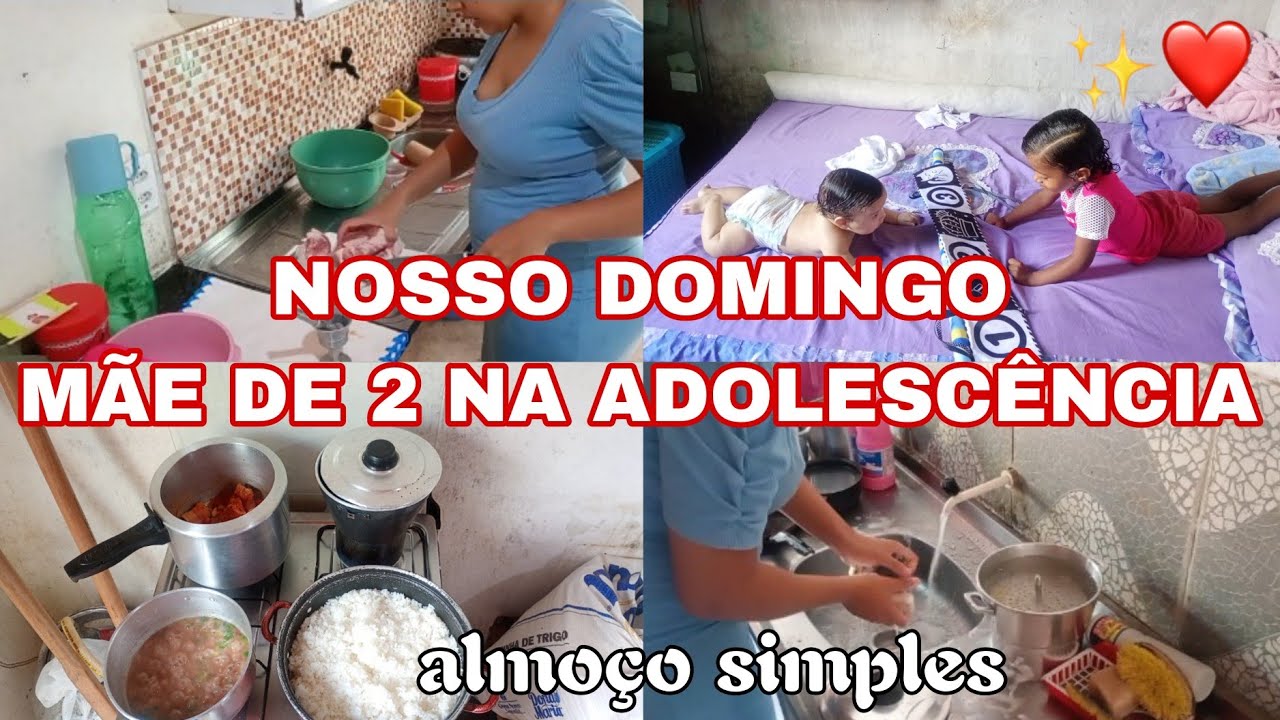 MÃE DE 2 AOS 17 ANOS-NOSSO DOMINGO + ALMOÇO SIMPLES🥰🙏🏼😊 #viralvideo 