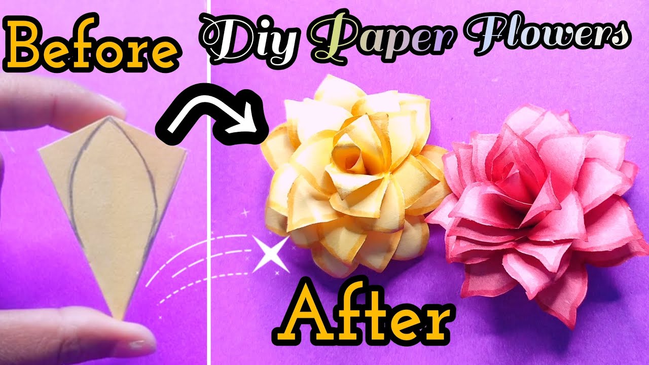 सिर्फ कागज से बनाएं बेहद खूबसूरत गुलाब (Easy Paper Rose Tutorial)How to make paper flowers/DIY Craft