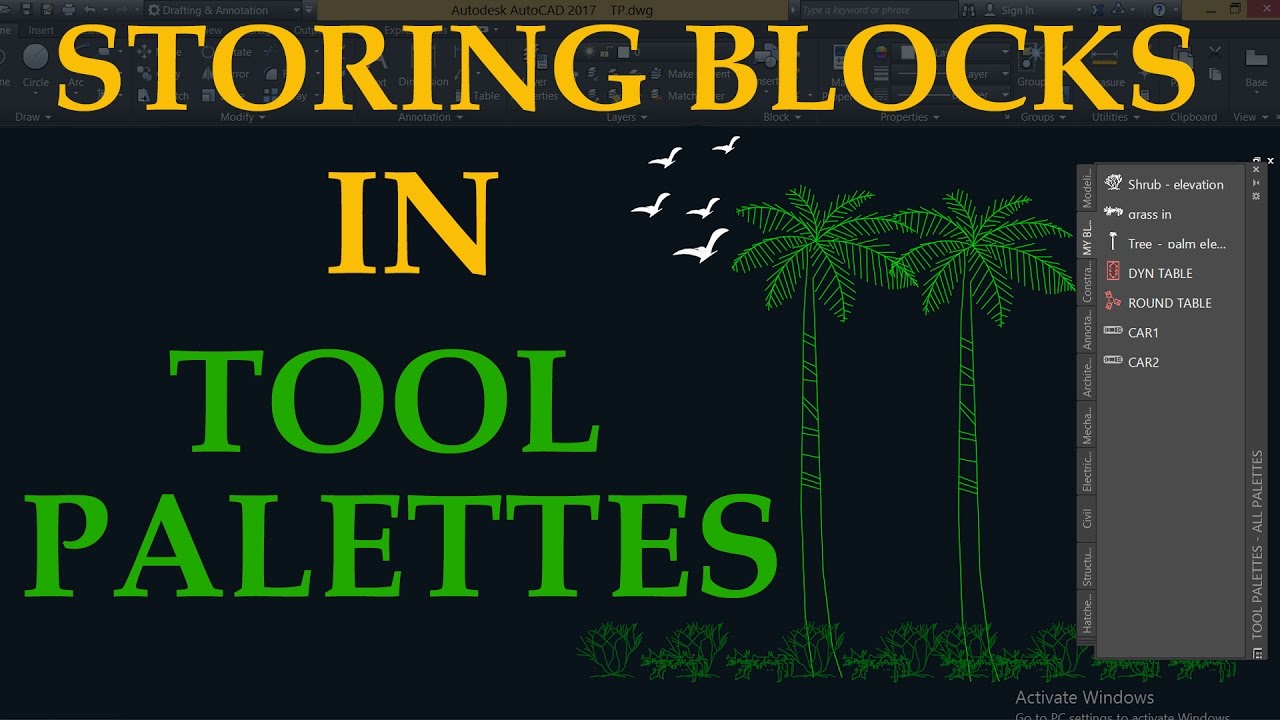 STORING AUTOCAD BLOCKS IN TOOL PALETTES | AUTOCAD DESIGN CENTER