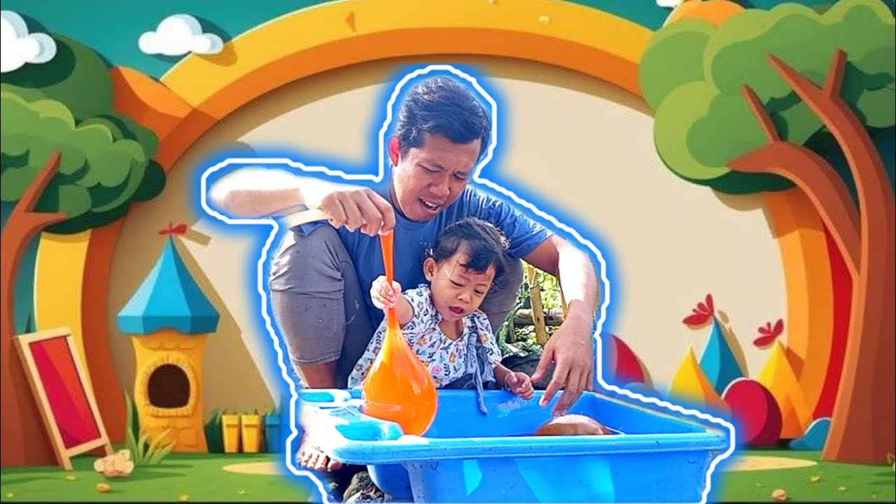 🌈SERU SEKALI... POPPING A WATER BALLON || AILEEN MELETUSKAN BALON BERISI AIR 💦