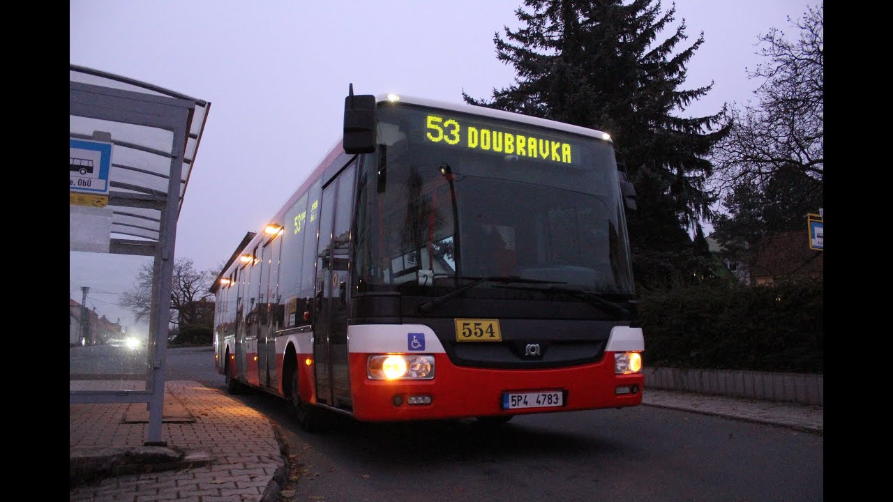 Linka 53 Doubravka - Kyšice Obú | pohled z kabiny