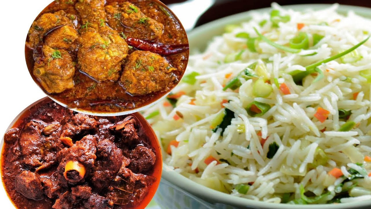ফ্রাইড রাইসের সাথে দুর্দান্ত স্বাদের mutton ও chiken