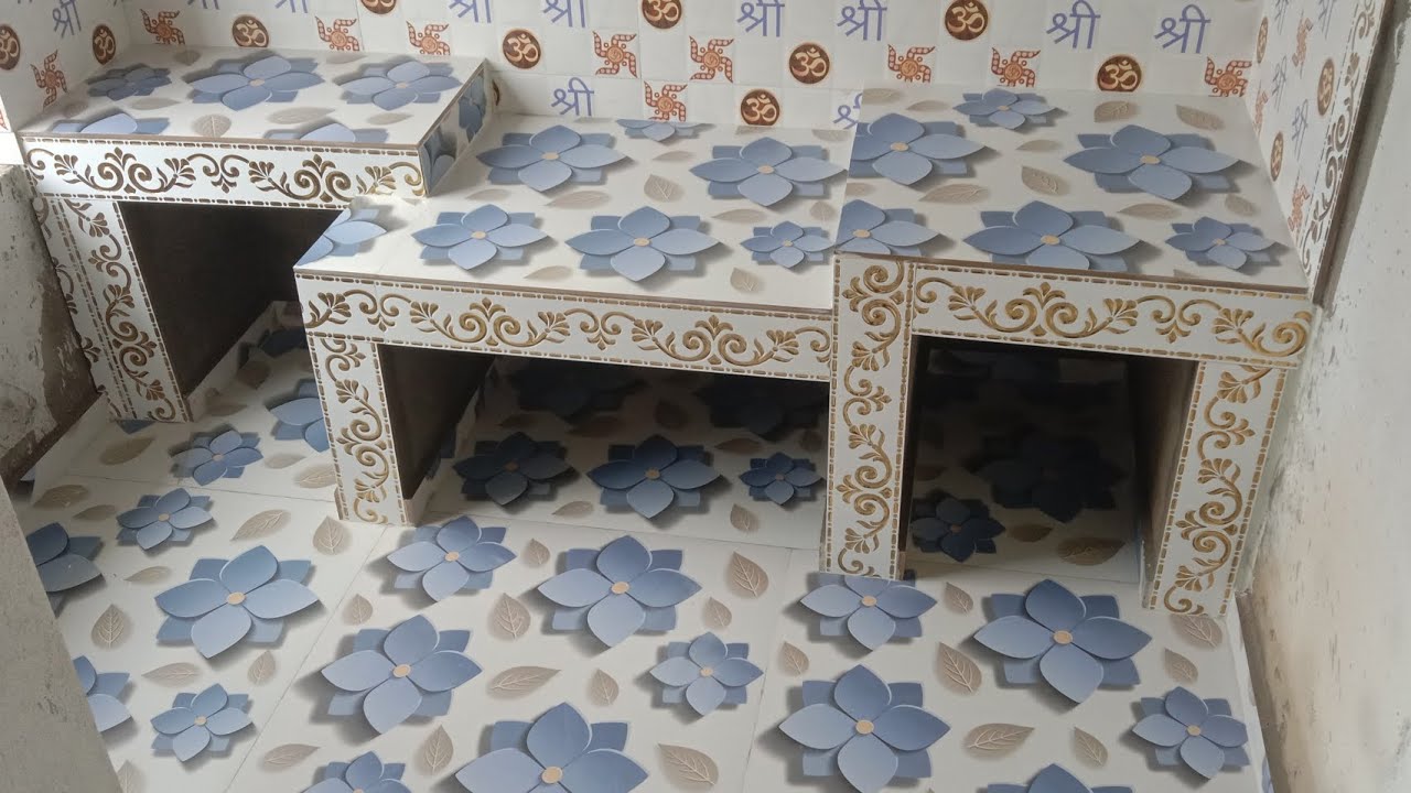 New Puja room Tile design Ceramic tile cut test / latest tool for tile cutting.