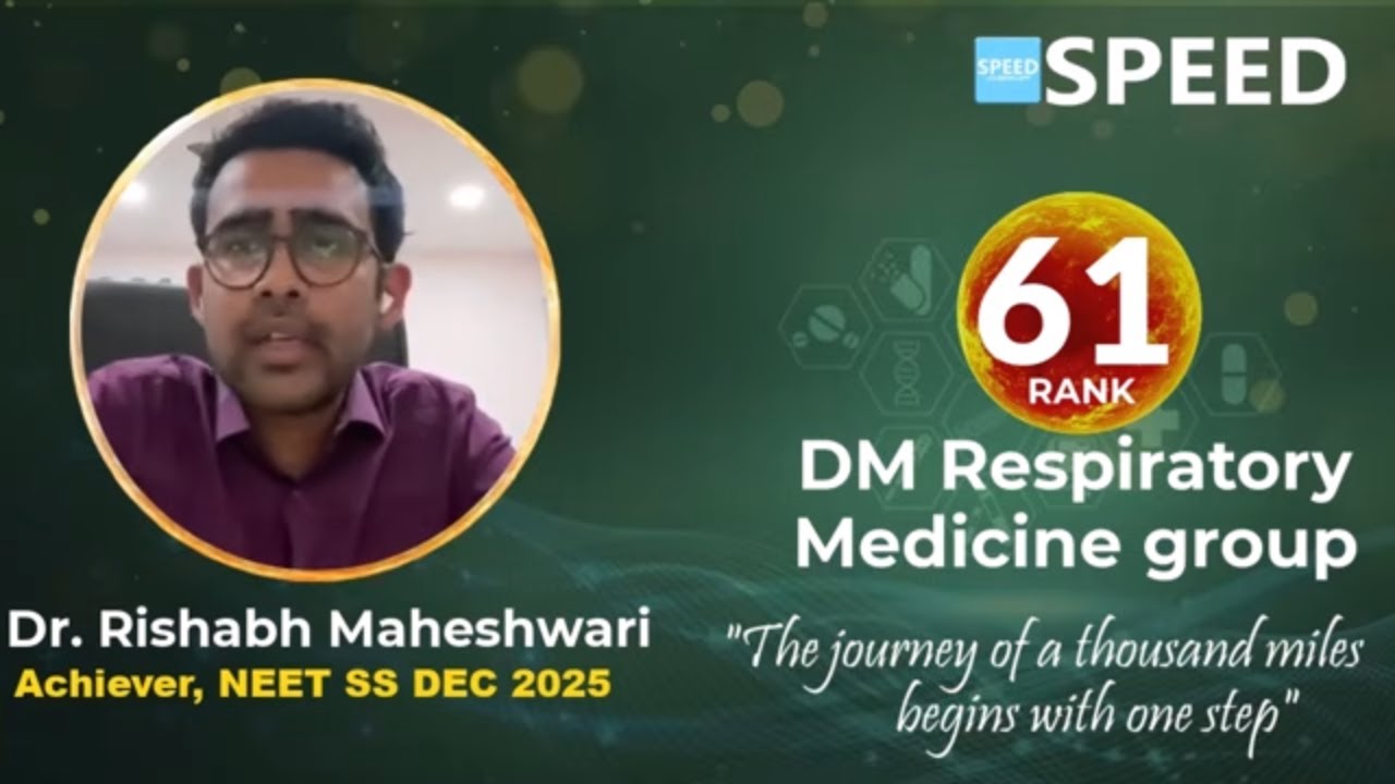 NEET SS 2025, Rank 61 | Dr. Rishabh Maheshwari | DM Respiratory Medicine | SPEED 