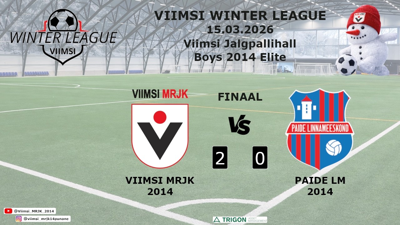 2026.03.15 - Viimsi Winter League - Boys 2014 Elite - Viimsi MRJK 2014 vs Paide LM 2014 (2:0)