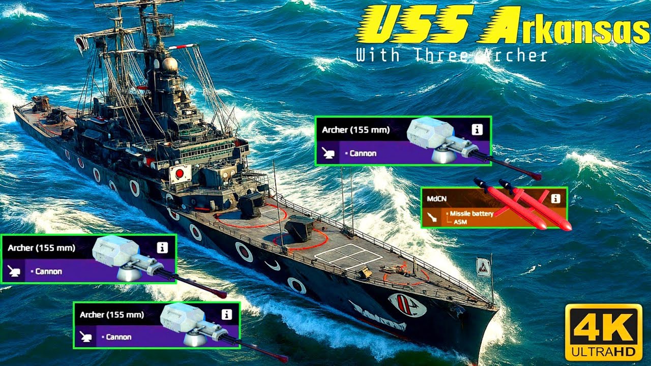 'ARKANSAS' 🔥 instant kill💀 Like  Battlship! Modern Warships