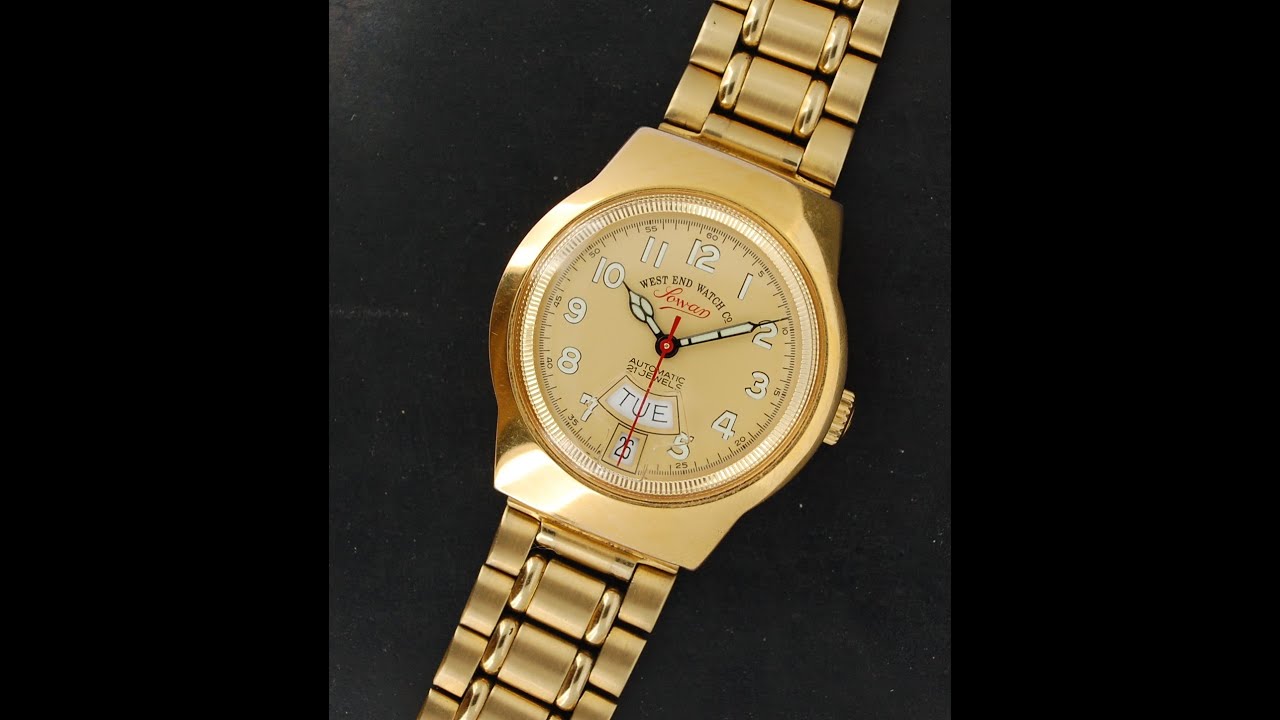 c1996 West End Watch Co. Sowar Day Date men's vintage automatic watch