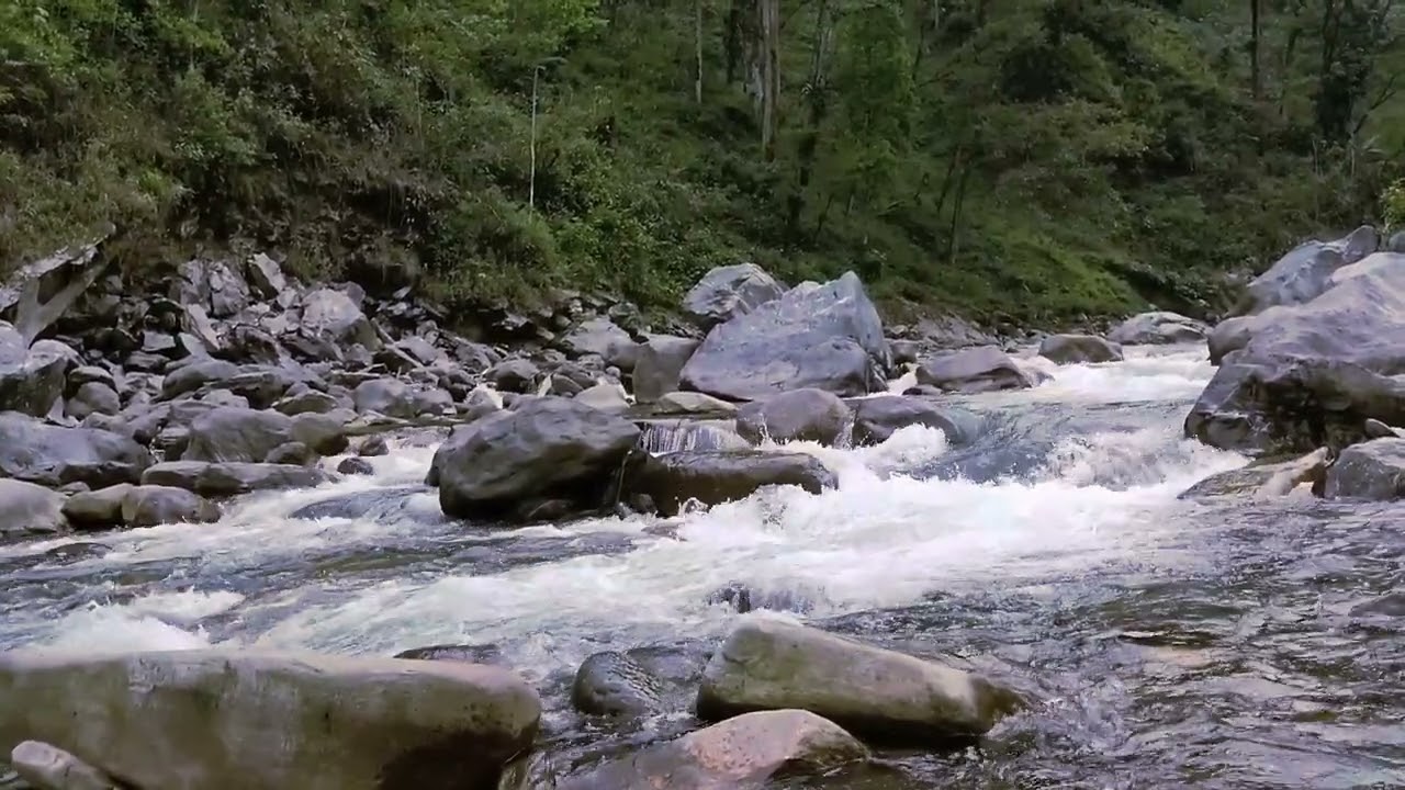Rimbi River water flow, in rimbi orange garden