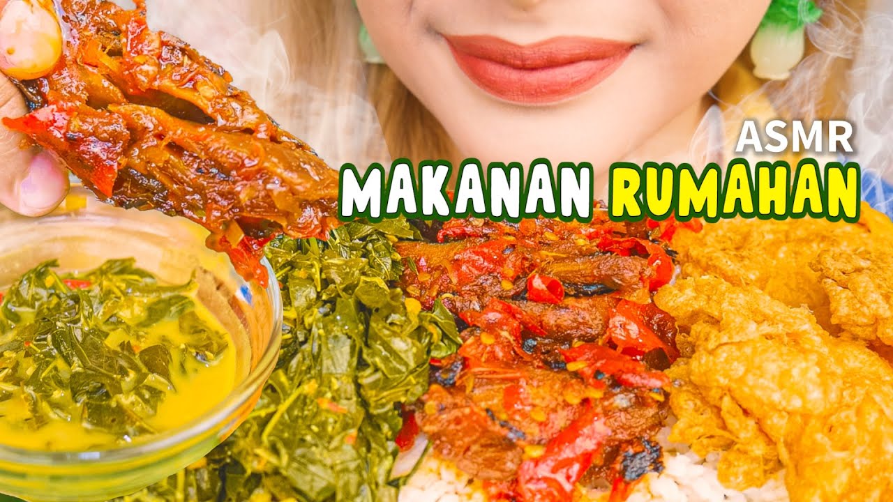 #216 Request ASMR MASAKAN RUMAHAN SAYUR DAUN SINGKONG, IKAN TONGKOL BALADO, TELOR| ASMR Indonesia