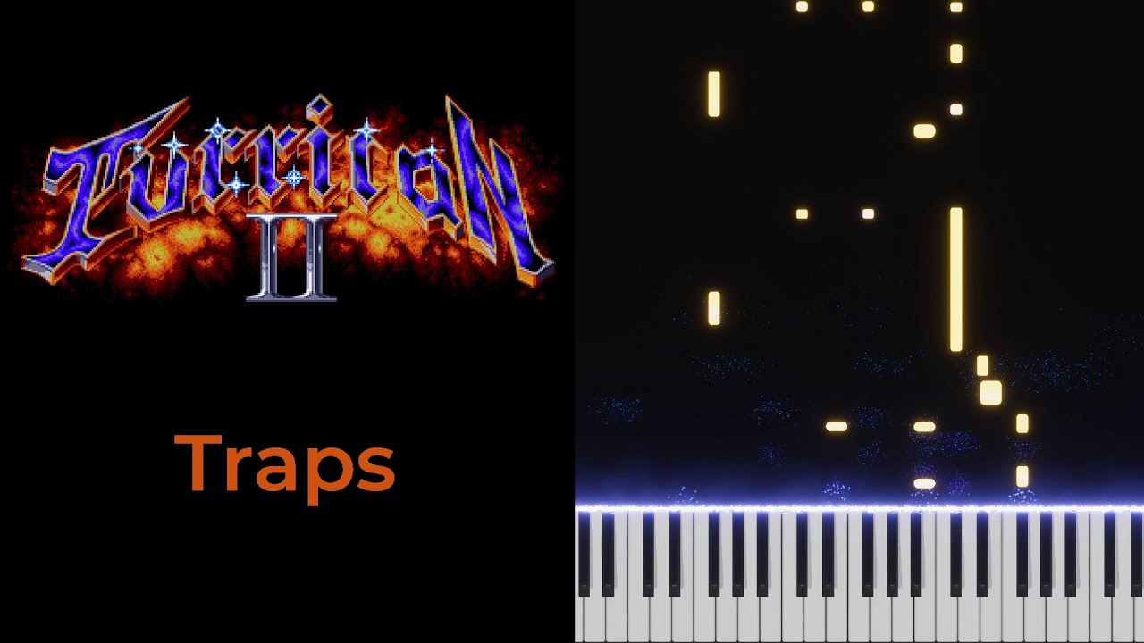 Chris Hülsbeck - Traps (from Turrican 2),  Synthesia-Style Piano Tutorial