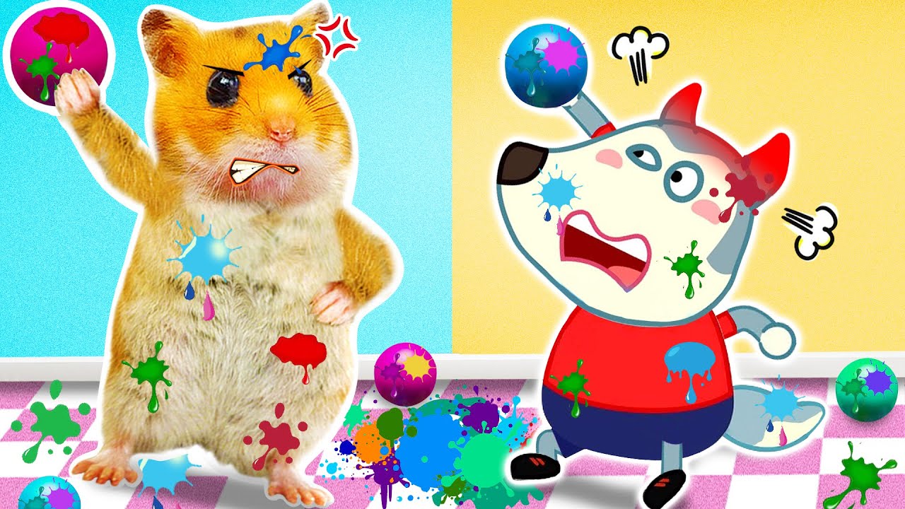Who Will Win? Hamster Vs Wolfoo&rsquo;s Paintball Battle! | Hammy Haven🐹