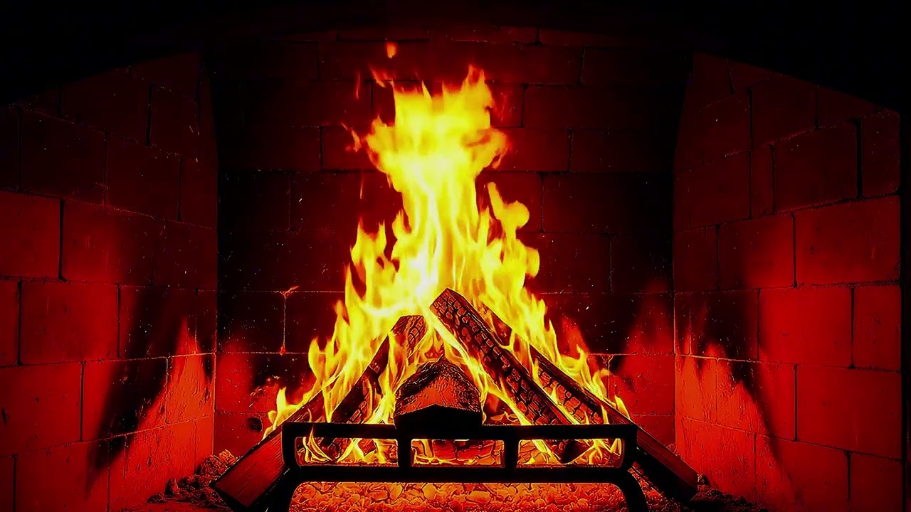 Relaxing 4K Fireplace 🔥 Real Fire Sounds for Sleep, Study & Stress Relief