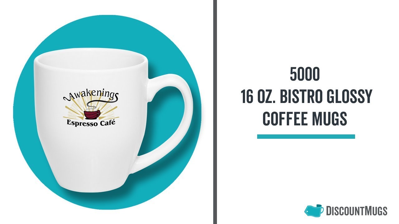 Promotional 16 oz. Bistro Glossy Coffee Mugs