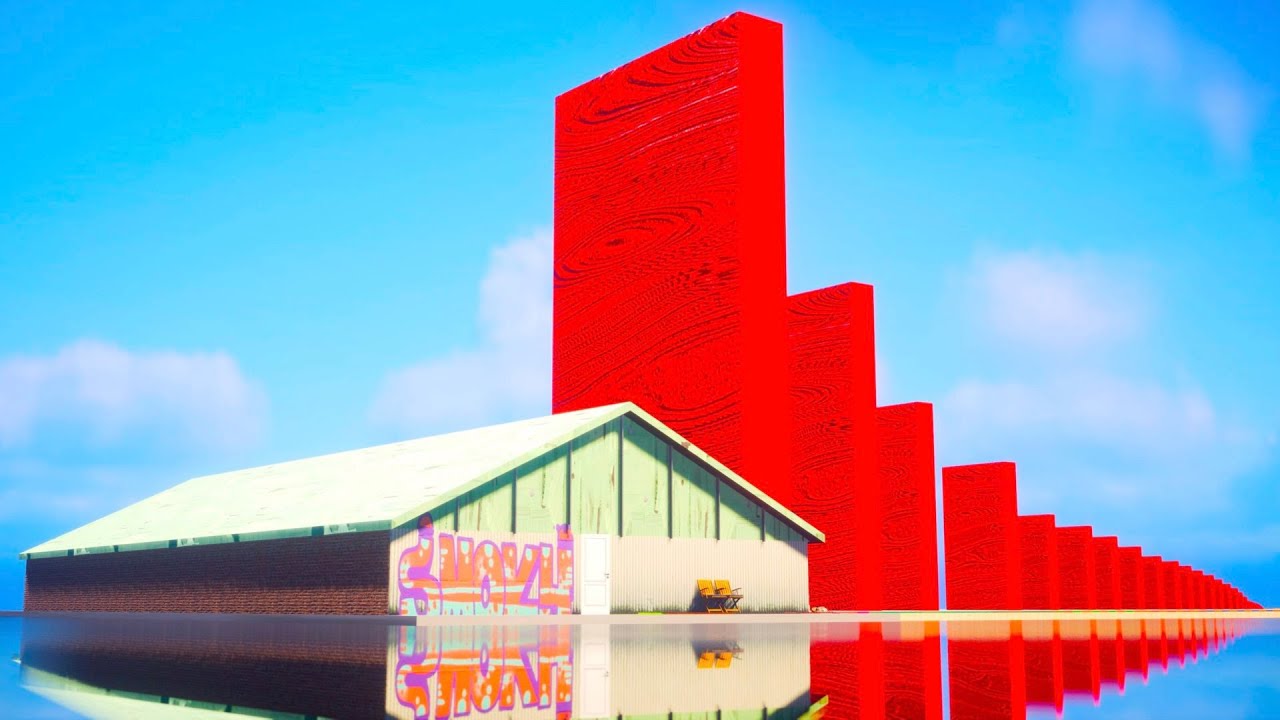Domino simulation A giant domino destroys House!?