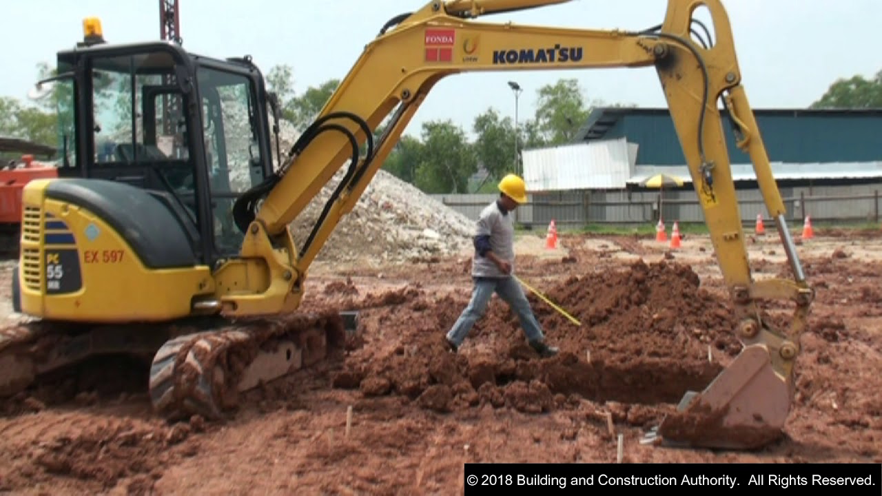 Hydraulic Excavator Operation @ BCA, Singapore