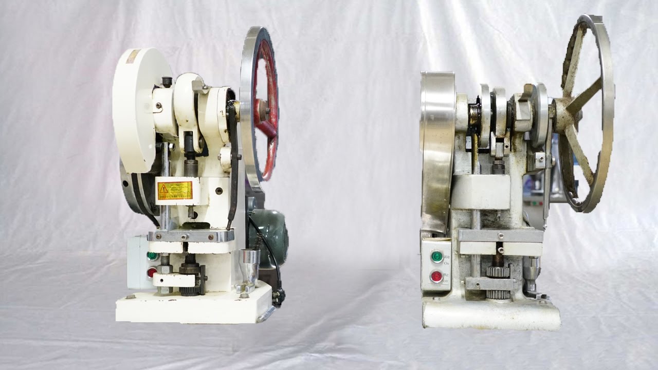 How to install disassembled single punch tablet machine into a whole set كيفية جعل مسحوق في اللوحي