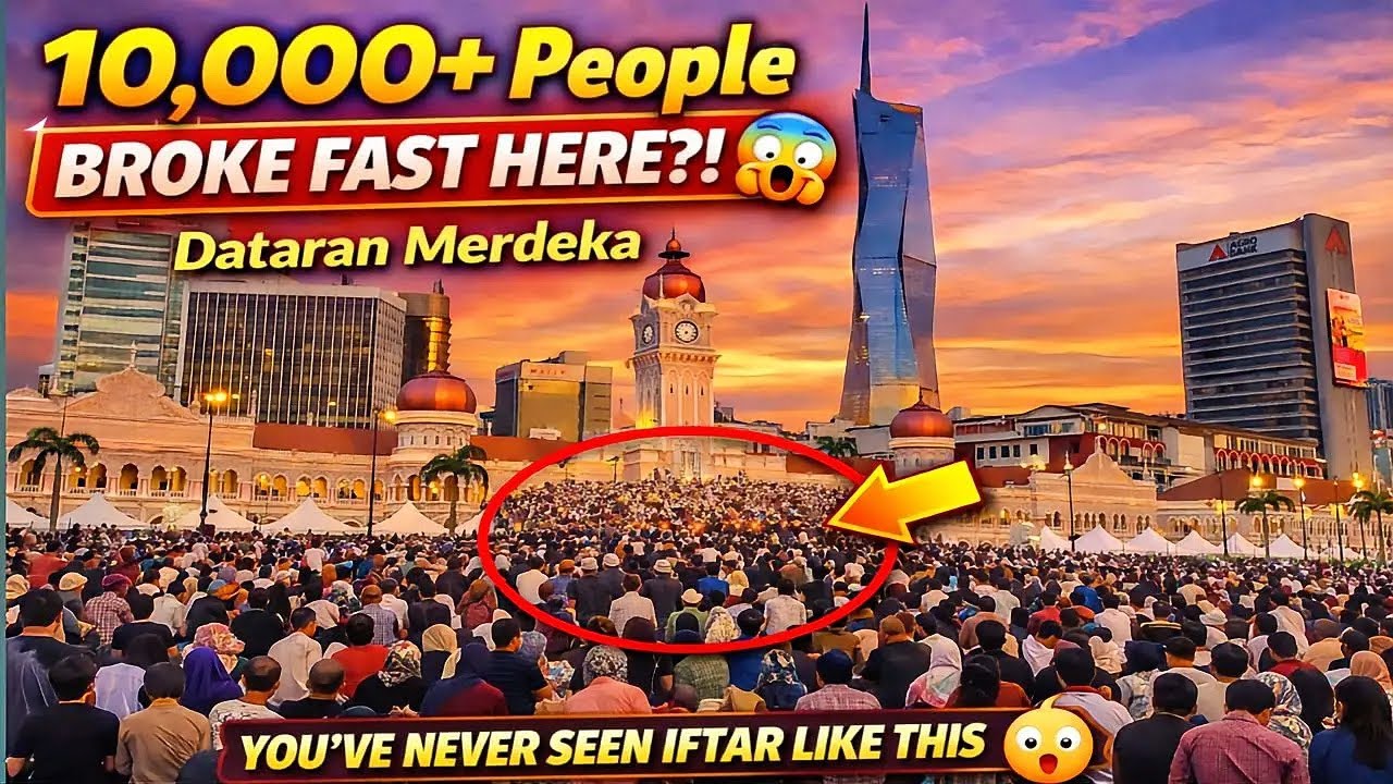 🚨 KL&rsquo;s CRAZIEST IFTAR Ever!? 😳 Dataran Merdeka Walking 🇲🇾 Tour 2026 Biggest Iftar Gathering 🤯