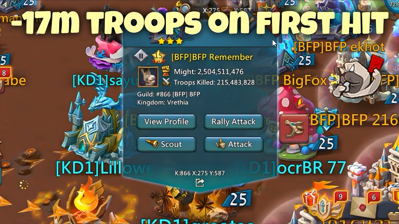 Lords Mobile - BFP online 2.5b castle against ocrBR 77 blasts. Let's go for big hits