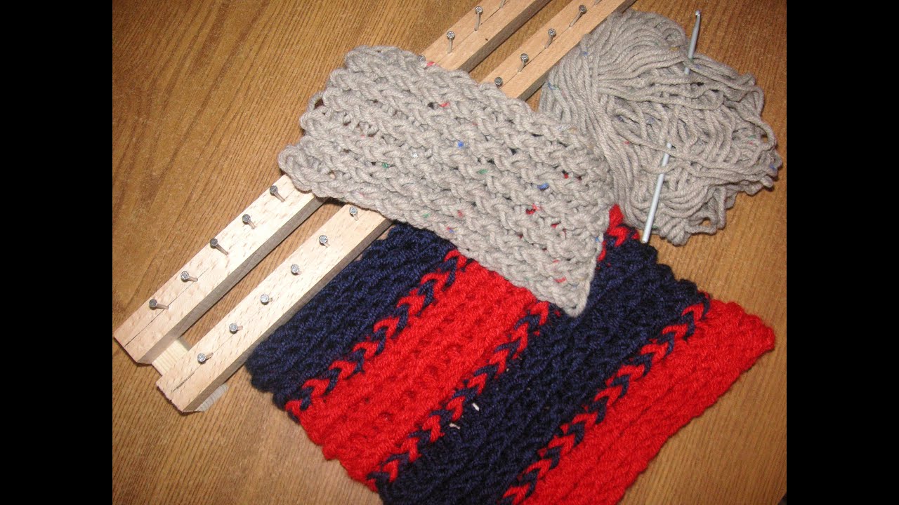 Tutorial facile sciarpa scaldacollo punto incrociato telaietto per lana rettangolare- knitting loom