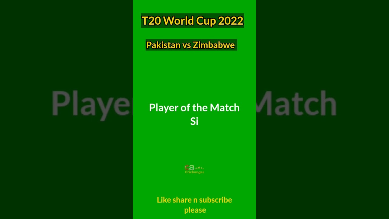T20 World Cup 2022 : Pakistan vs Zimbabwe