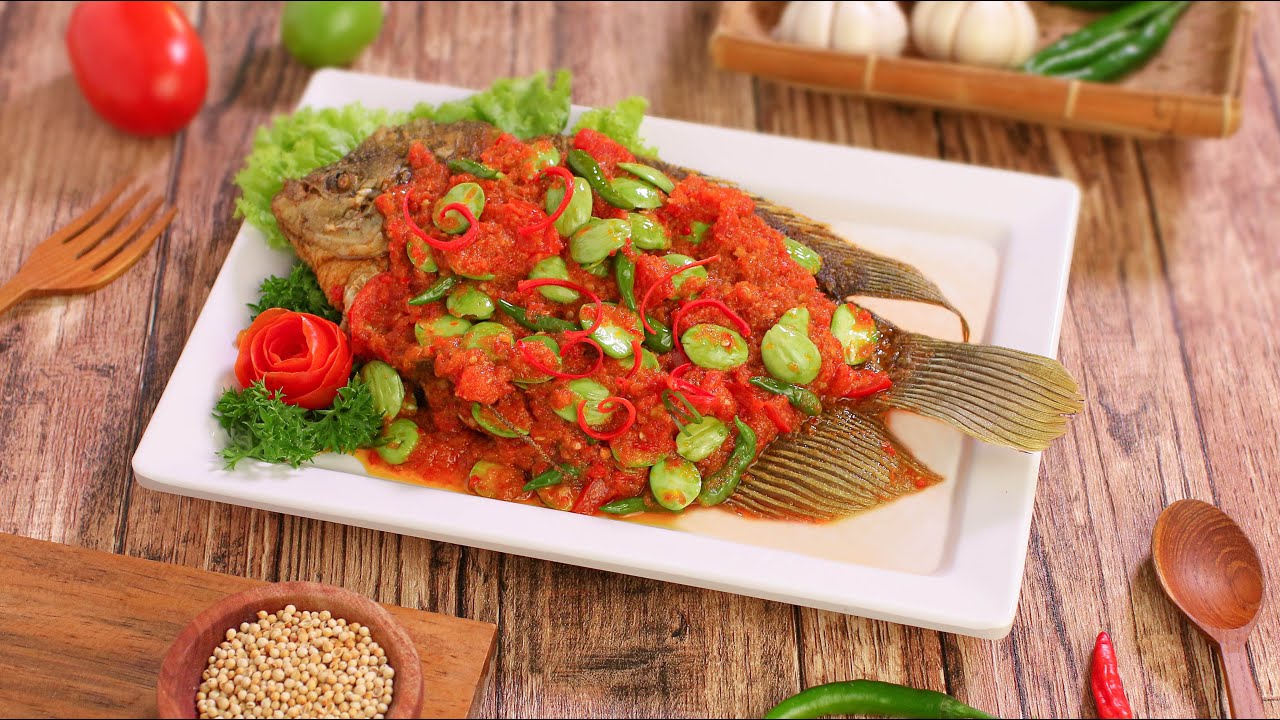 Ikan Gurami Goreng Sambal Pete Siram - Resep Simple Rumahan