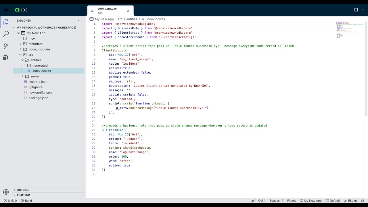 ServiceNow IDE Demo