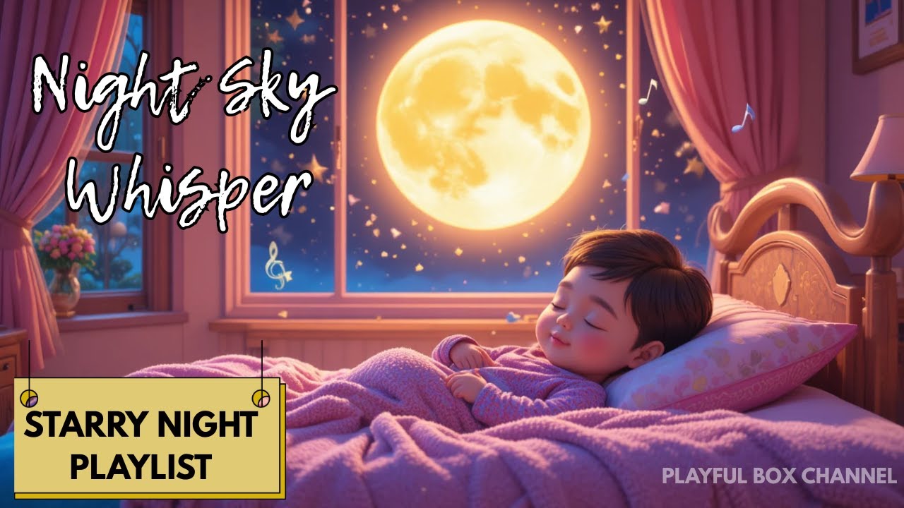 Night Sky Whisper Lullaby Sleep Music with Stars & Moon Bedtime Song for Babies #sleepmusic #baby