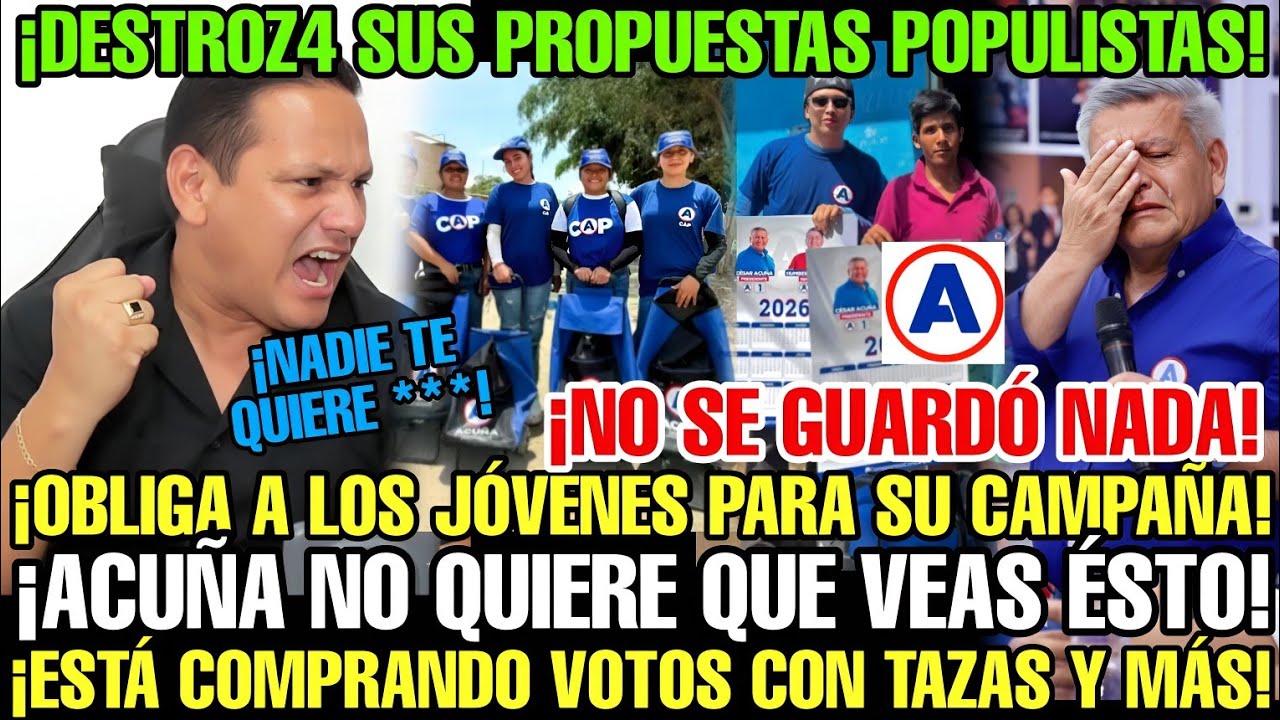 CHICLAYANO DESTRUY3 BONO POPULISTA D ACUÑA Y DENUNCIA QUE OBLIGA A ESTUDIANTES UCV A HACERLE CAMPAÑA