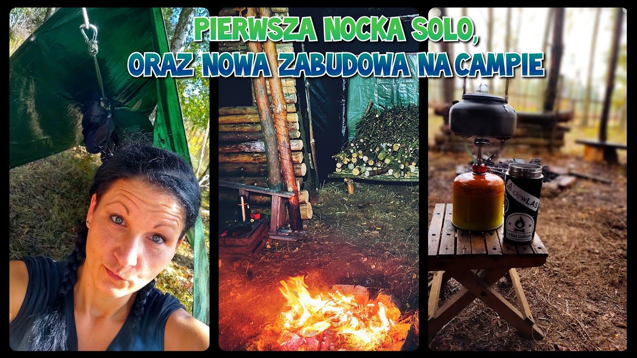 PIERWSZA NOCKA SOLO, czy przetrwam ulewną noc w hamaku za 17 zł?😳 Jesienne prace na campie