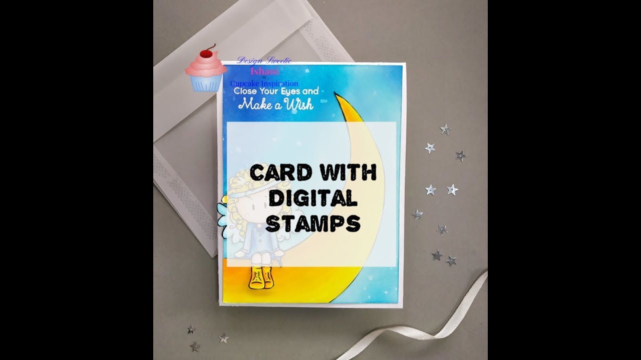 How to use Digital stamps | Easy card with digital stamps | Cardmaking for beginners