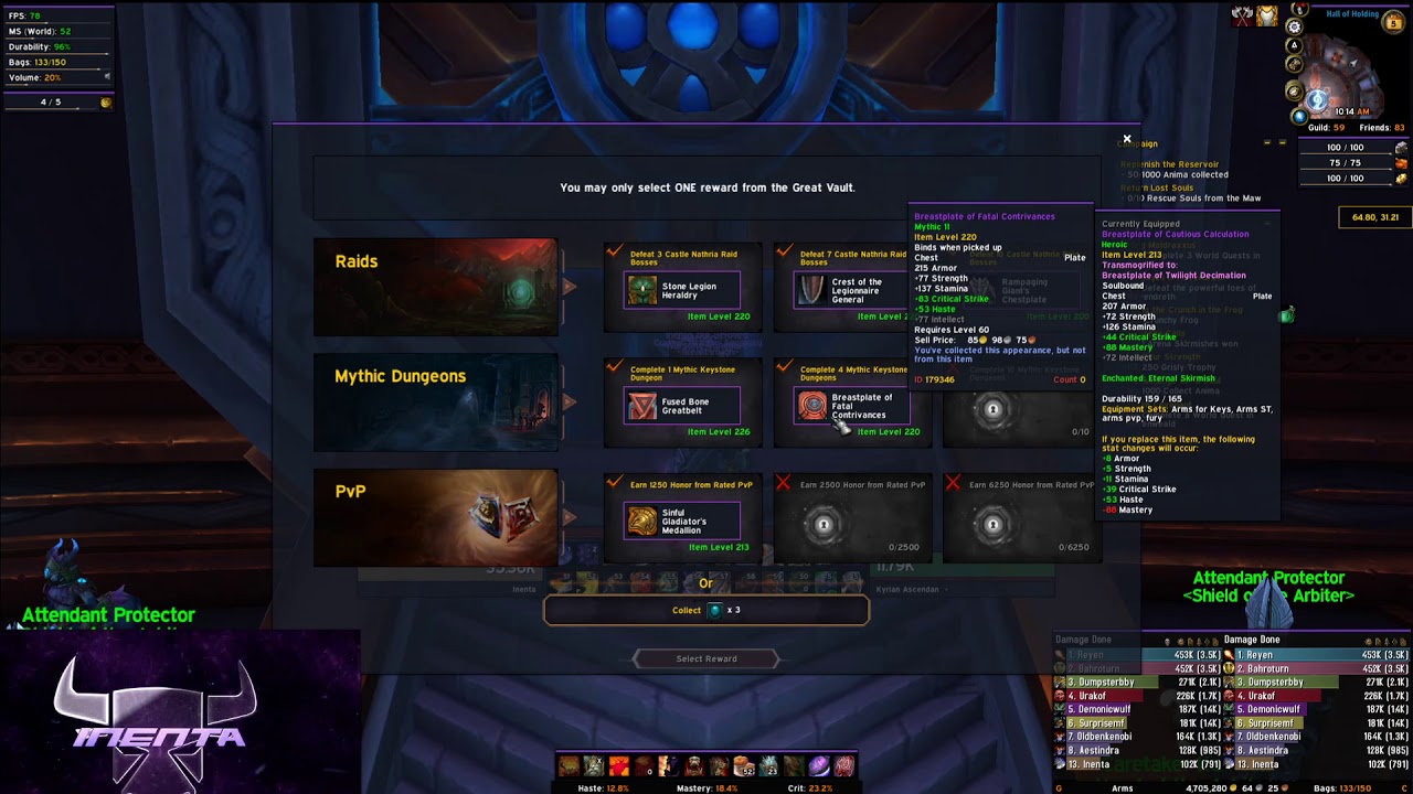 The Great Vault Week 4 - Warrior, Shadowlands Obrios