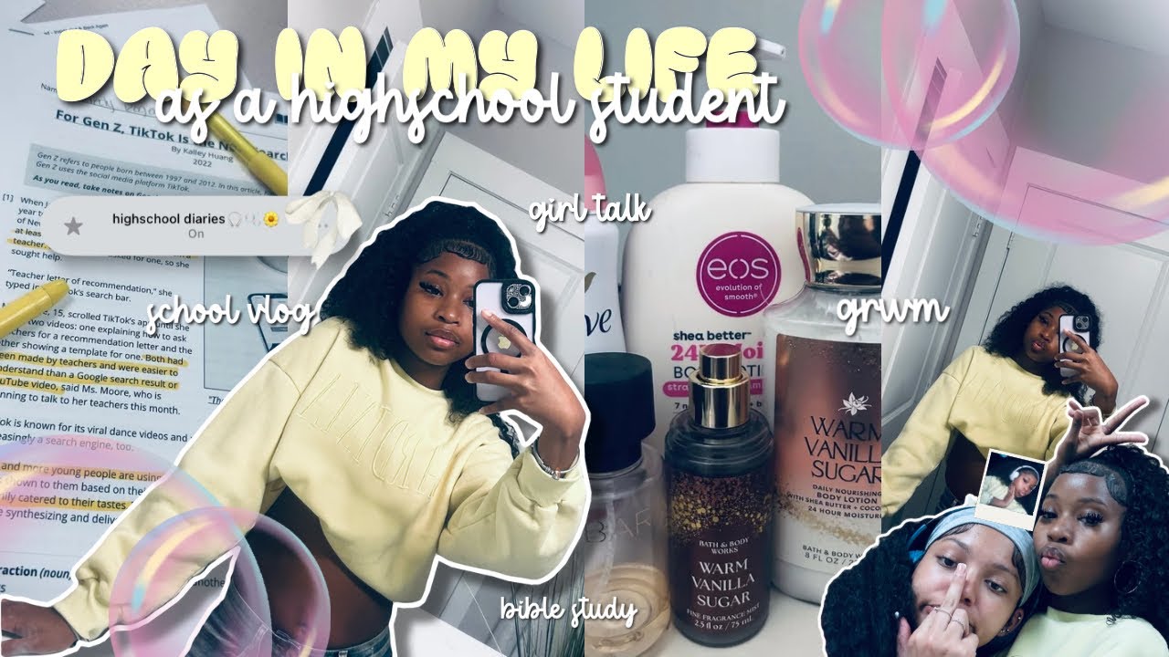 DAY IN THE LIFE AS A HIGHSCHOOL STUDENT🎧|| grwm,, school vlog, girl talk, hair maintenance ULAHAIR||