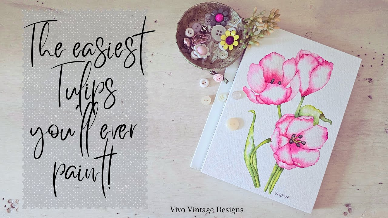 Watercolor Tulips Tutorial for Beginners (Step by Step)