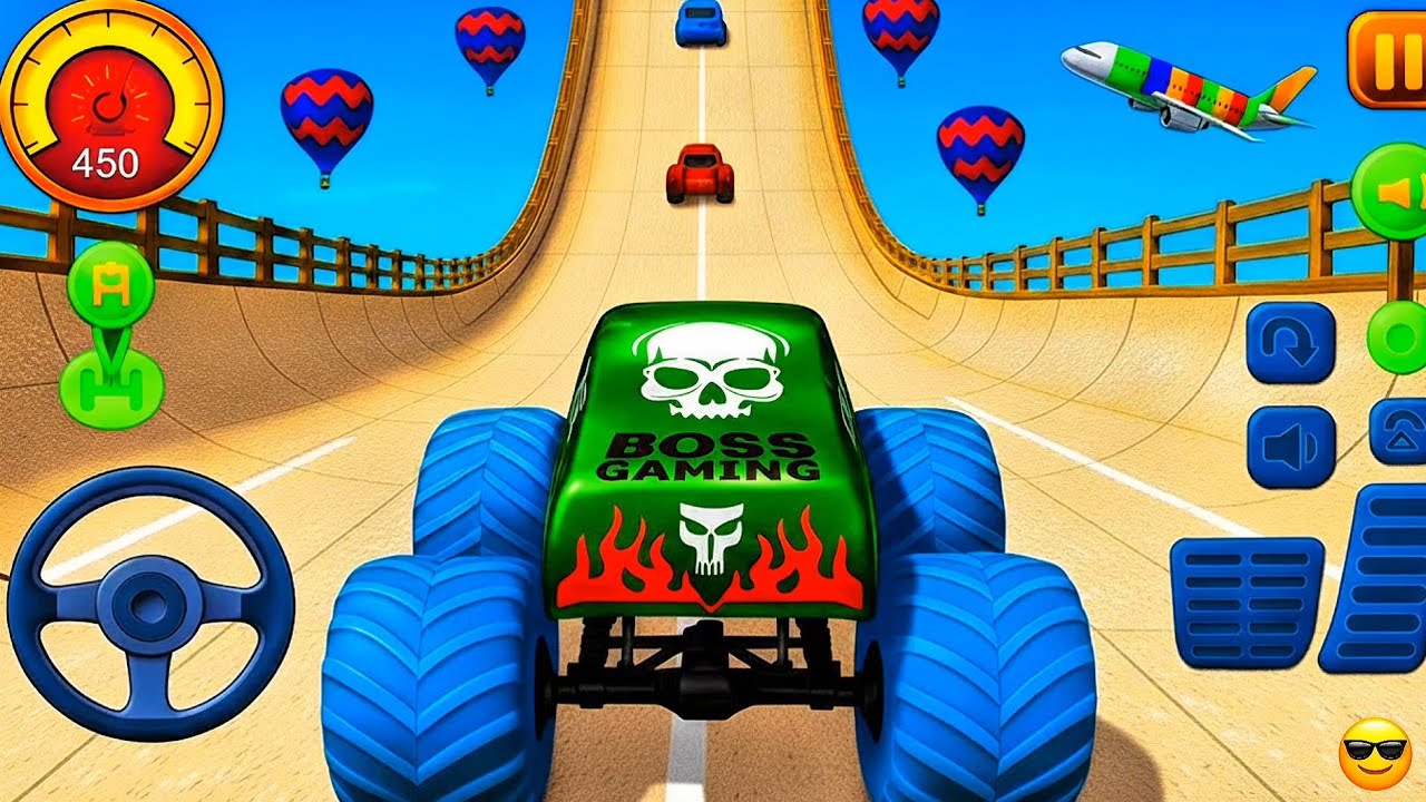 Impossible Monster Truck Mega Ramp 😱 Extreme Stunt Racing Challenge | BossMegaRamp